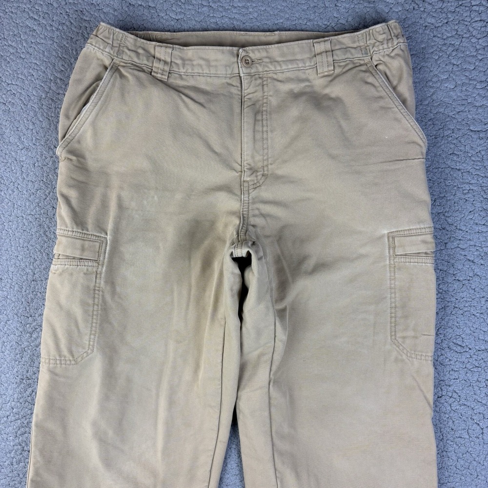 L.L.Bean Fleece Lined Cargo‎ Pants Mens 35x32 (34x31) Comfort Waist Distressed - Picture 4 of 16